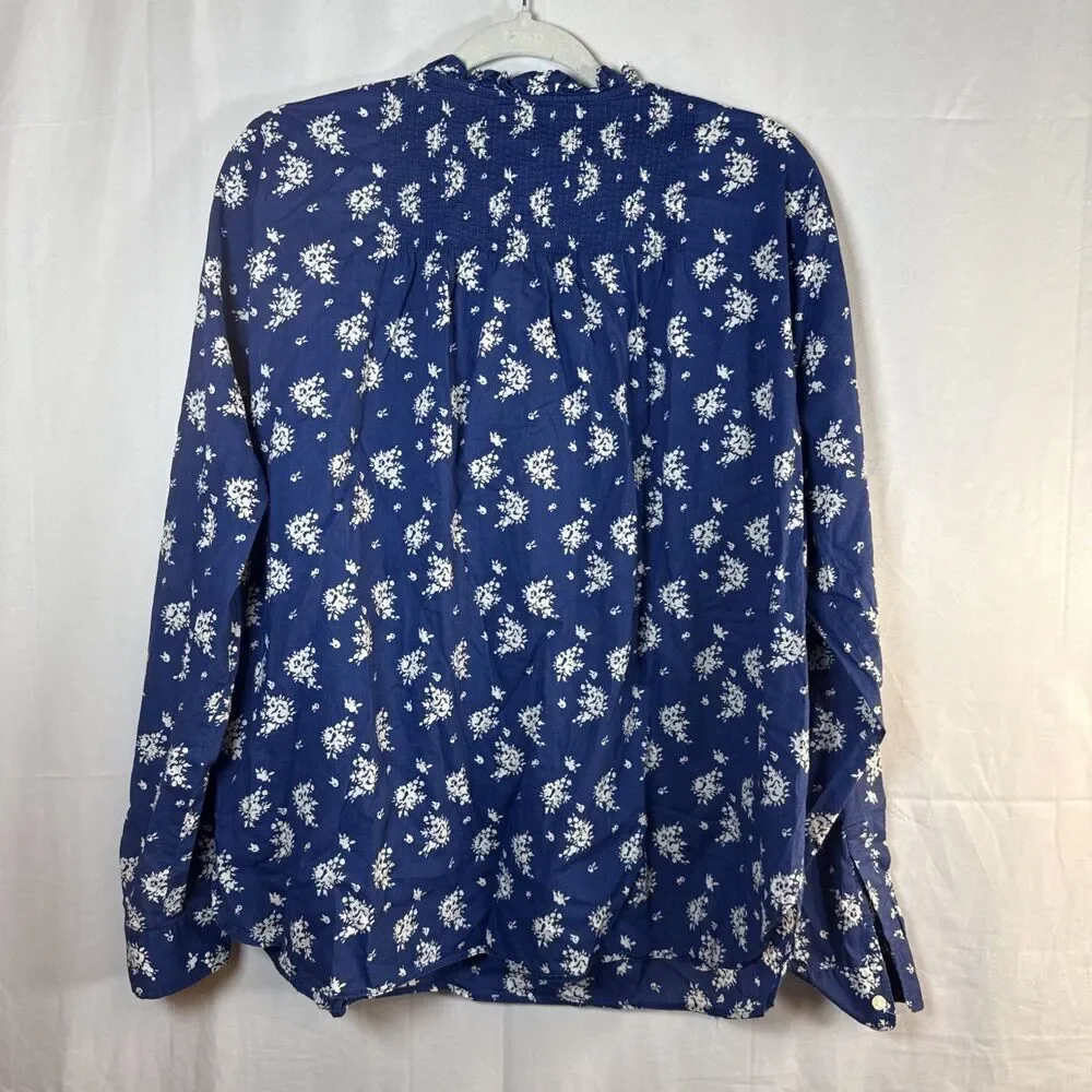 J. Crew Blue Floral Blouse Size XL Preowned - Picture 11 of 15